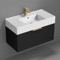 Floating Black Bathroom Vanity, Modern, 32